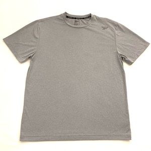 Reebok Athletic Mens Medium Grey Polyester Shirt Tshirt Tee Gray Top